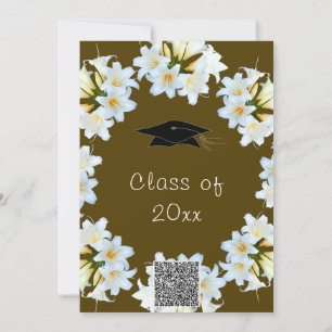 Exempel på inbjudan till White Lilies QR Code Stud