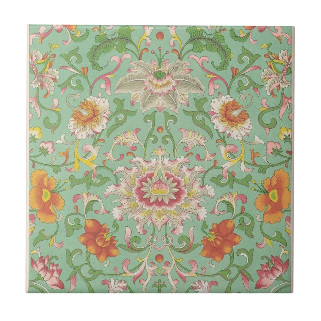 Exempel på kinesiskt prydnadsbrev Pl. 67 från Owen Kakelplatta (Framsidan)