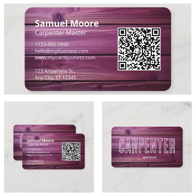 Exempel på modelldesignidéer Rustik snickare Visitkort (Sample Model Design Ideas Rustic Carpenter Business Card
)