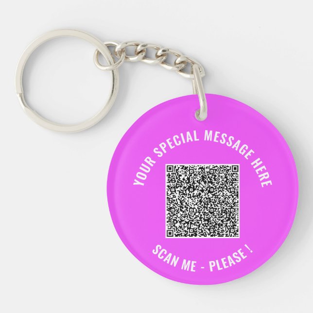 Exempel på QR-kod och Anpassningsbar-nyckelkedja (Framsidan)