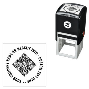 Exempel på QR-kod runda Frimärke med Anpassningsba Självfärgande Stämpel