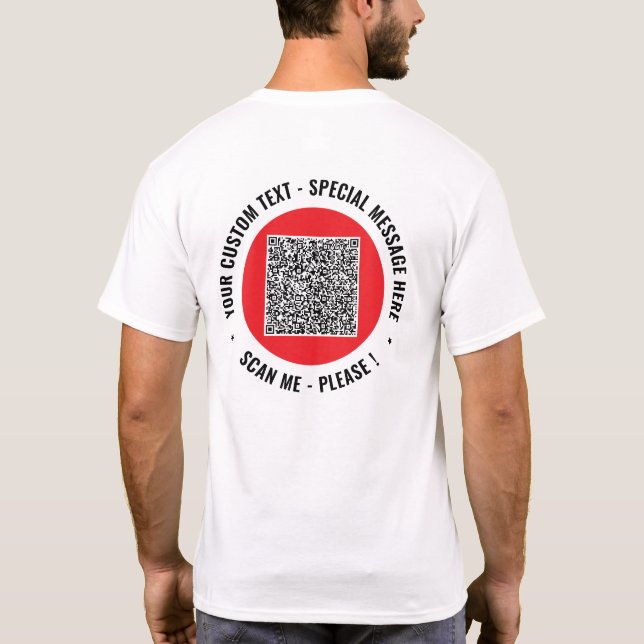 Exempel på QR-kod T-Shirt med Anpassningsbar (Baksida)