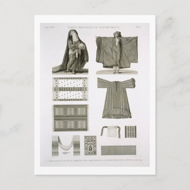 Exempel på Silke och egyptiska kuster från Desc Vykort (Framsida)