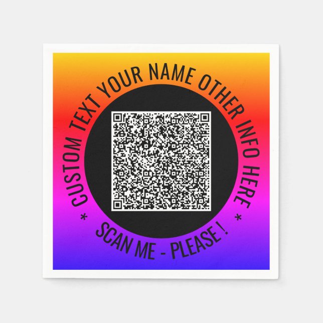 Exempel på textblöjor för QR-Anpassningsbarna Pappersservett (Framsidan)