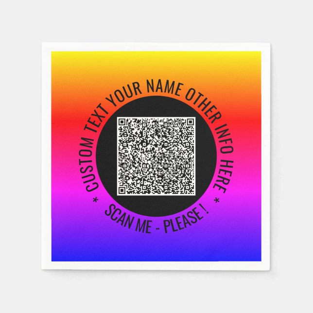 Exempel på textblöjor för QR-Anpassningsbarna Pappersservett (Framsidan)