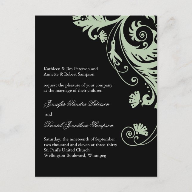 Exempel på vykort för Bröllop för Jen (Framsida)