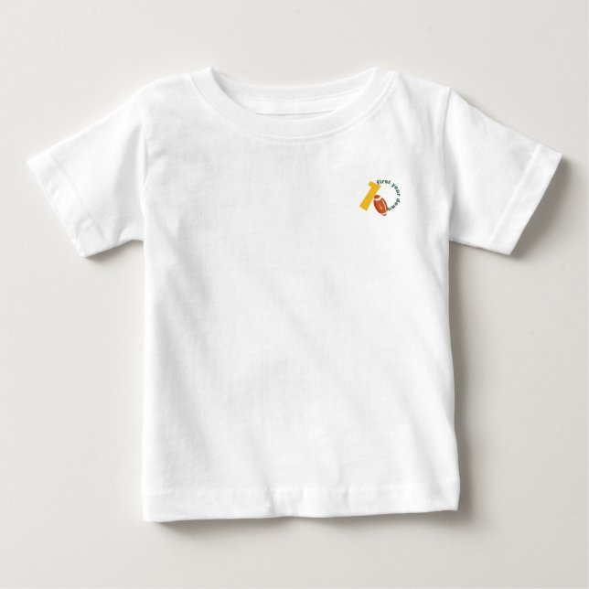 Exempel Retro Fotboll Första Året Ned Födelsetid T Shirt (Framsida)