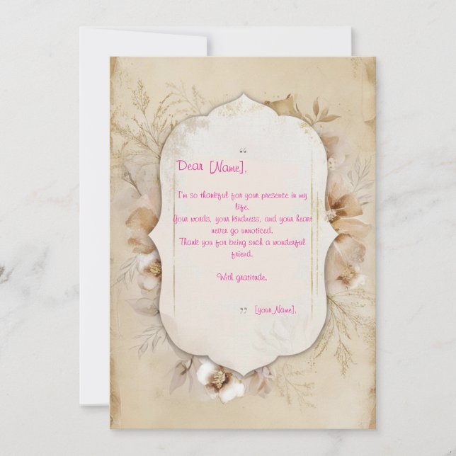 exempelmeddelande om tacksamhet inbjudningar (Framsida)