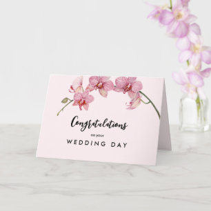 Exempelvis om Bröllopsdag Watercolor Rosa Flowers Kort