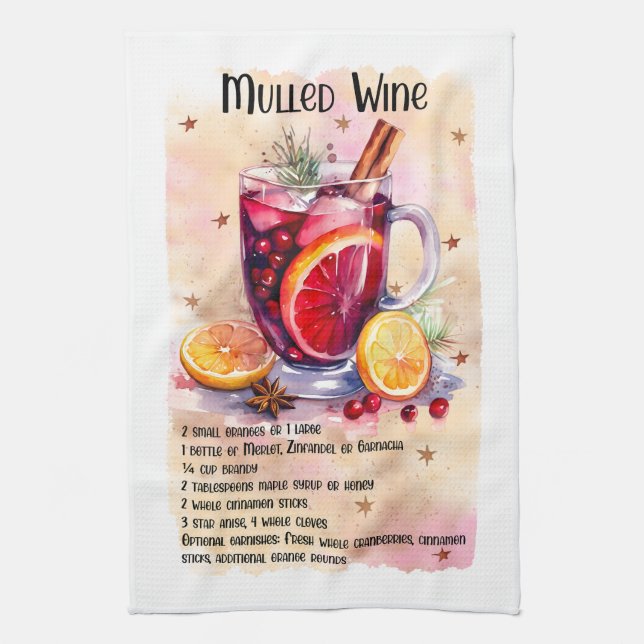 Exemplar av cute mulled vin kökshandduk (Vertikal)