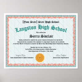 Exemplar av GED General High School Equivalvalent  Poster