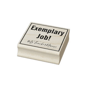 "Exemplar!" + Lärare Namn Rubber Frimärke Stämpel
