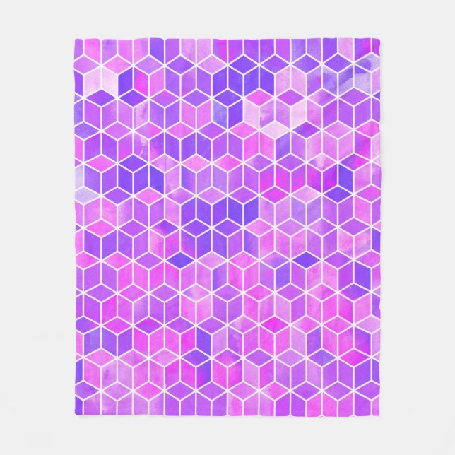 Exemplar med vattenfärgen hexagon mönster fleecefilt (Framsidan)
