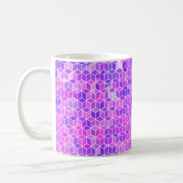 Exemplar med vattenfärgen hexagon mönster kaffemugg (Vänster)