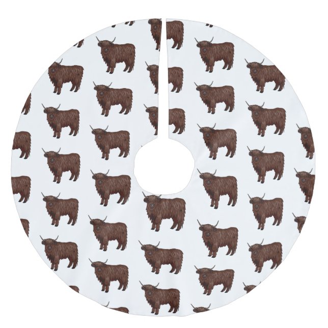 Exemplar på tecknad av höstko julgransmatta borstad polyester (Framsidan)