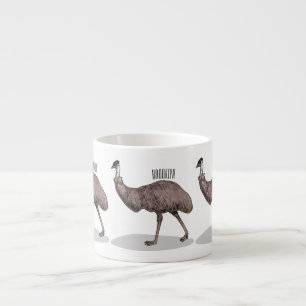 Exemplar på tecknaden av Emu-fåglar Espressomugg