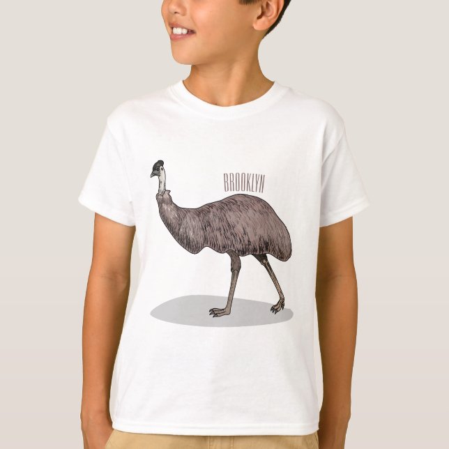 Exemplar på tecknaden av Emu-fåglar T Shirt (Framsida)