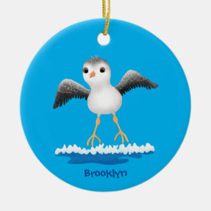 Exemplar på tecknaden för sandpiper i Cute baby Julgransprydnad Keramik