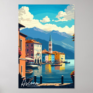 Exemplet Ascona Schweiz vintage resor Poster