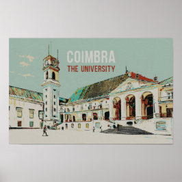 Exemplet Coimbra före detta Universiteten, Portuga Poster