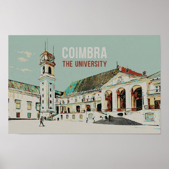 Exemplet Coimbra före detta Universiteten, Portuga Poster (Framsidan)