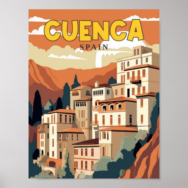 Exemplet Cuenca Spanien vintage resor Poster (Framsidan)