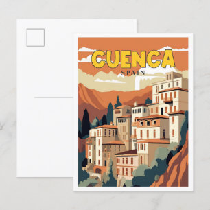 Exemplet Cuenca Spanien vintage resor Vykort