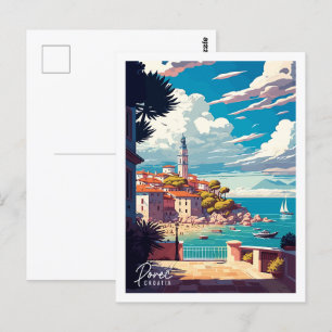 Exemplet med Porec Kroatien vintage resor ställe Vykort