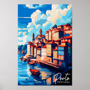 Exemplet Porto Portugal vintage resor ställe Poster