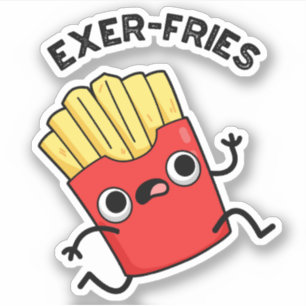 Exer-fries Funny Fries Puns Klistermärken