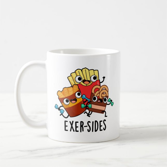 Exer-sides Funny Exercise Pun Kaffemugg (Vänster)