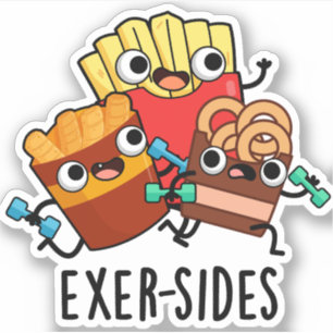 Exer-sides Funny Exercise Pun Klistermärken