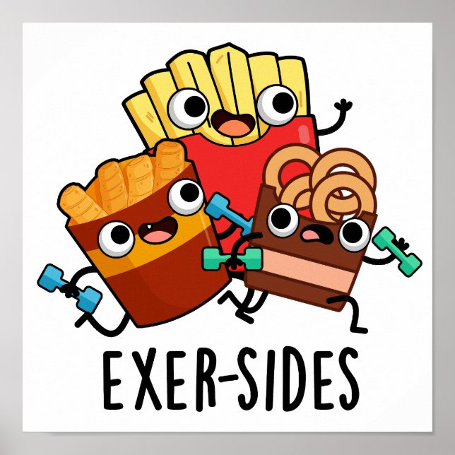 Exer-sides Roligt Tränings Puns  Poster (Framsidan)