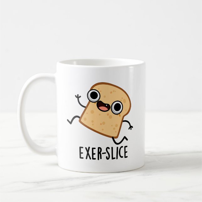 Exer-slice Funny Bread Pun  Kaffemugg (Vänster)