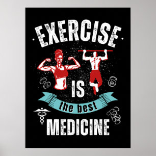 Exercise är medicin, träningslampsoffert poster