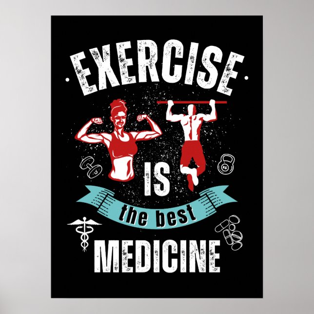Exercise är medicin, träningslampsoffert poster (Framsidan)
