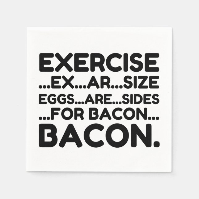 Exercise Bacon Pappersservett (Framsidan)