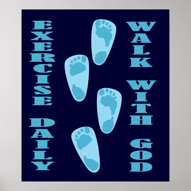 Exercise Daily - Walk with God (Matt 11:28-30) Poster (Framsidan)