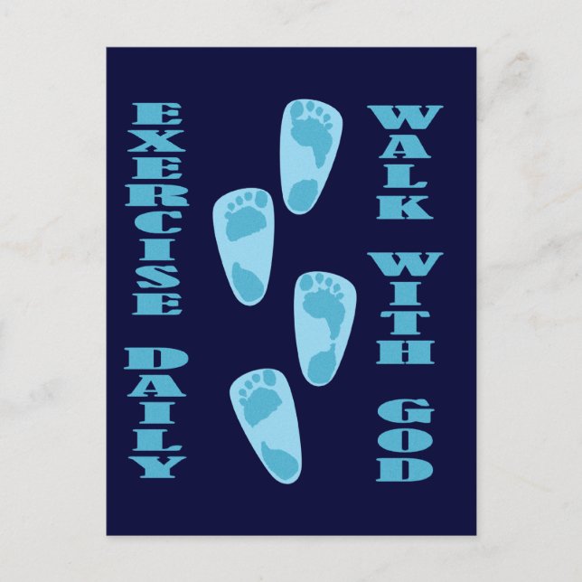 Exercise Daily - Walk with God (Matt 11:28-30) Vykort (Framsida)