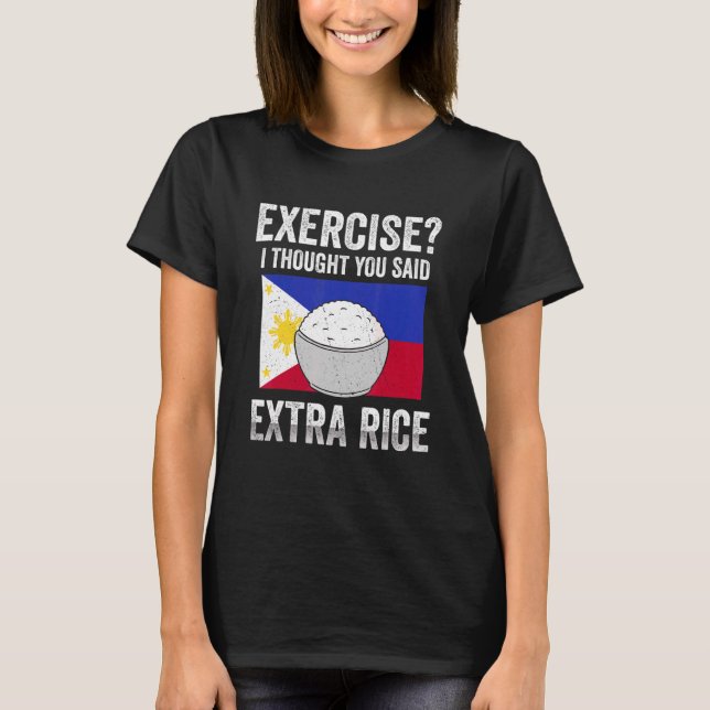 Exercise Extra Ris Filipino Flagga T Shirt (Framsida)