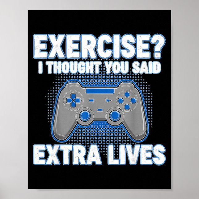 Exercise I Thought You Said Extra Lives Funny Game Poster (Framsidan)
