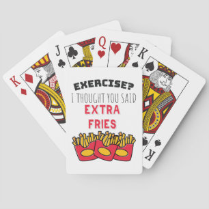 Exercise Think Said Extra Fries Exercising Gym Casinokort