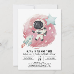 Exerspace Rocket Magic Astronaut Birthday Inbjudningar