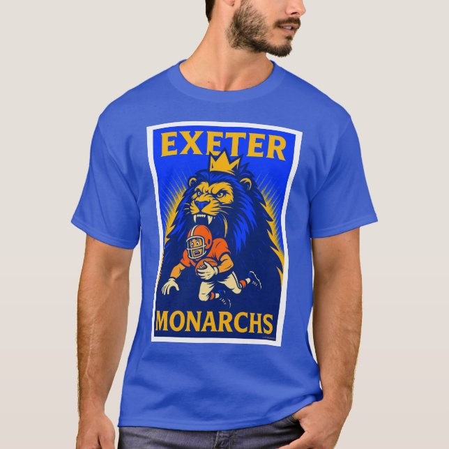 EXETER, CA MONARCHS KLASISK T-SHIRT FÖR FOTBOLL. (Framsida)