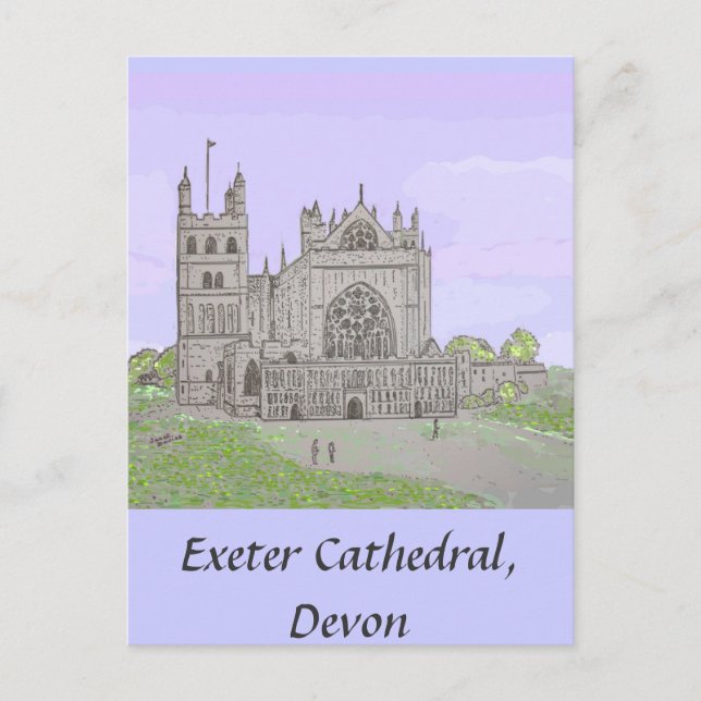 Exeter Cathedral Post Card Vykort (Framsida)