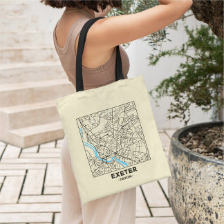 Exeter, Devon Stadskarta Totebag Tygkasse
