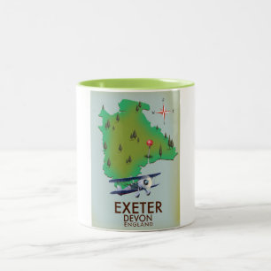 Exeter Devon vintage resoraffisch Två-Tonad Mugg