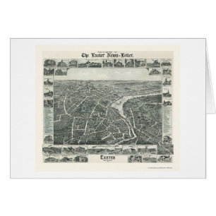 Exeter panorama- karta för NH - 1896 Hälsningskort