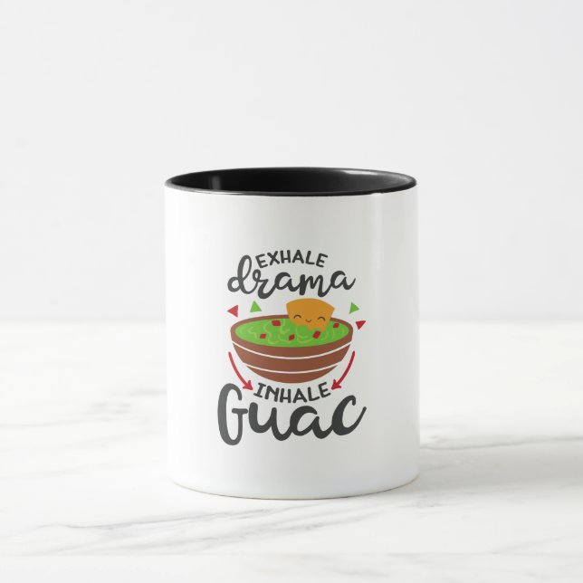 Exhale Drama Inhale Guac Funny Fiesta Kitchen Mugg (Center)