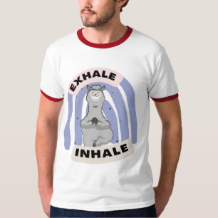 Exhale Inhale Llama Yoga roligt T Shirt